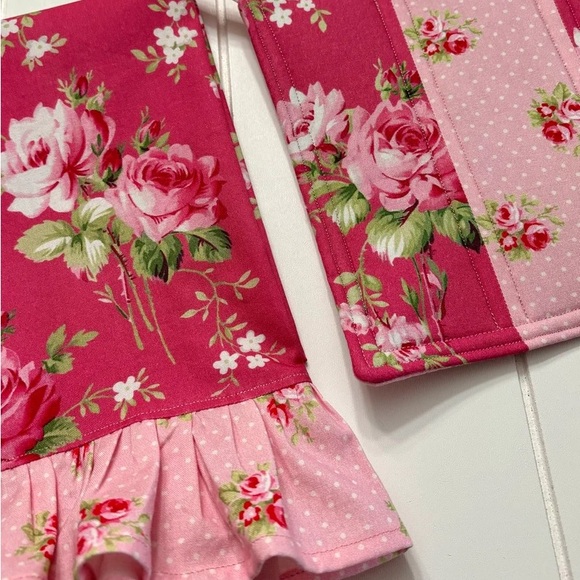 Shabby Chic Roses Decorative Tea Towel Pot Holder Set - Picture 9 of 9